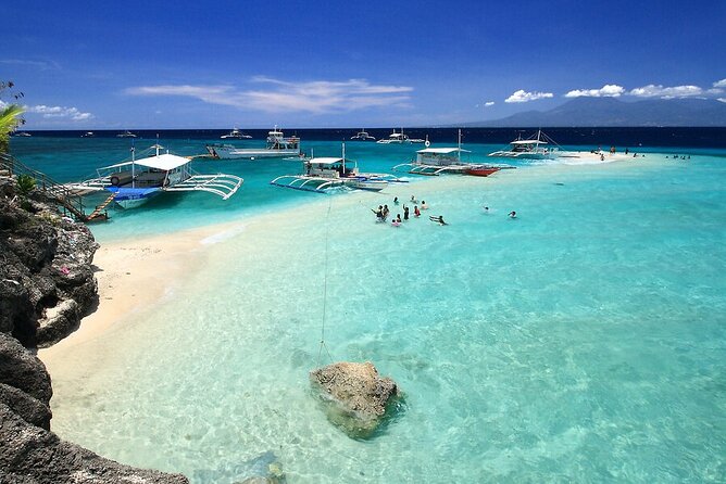 BEST OF CEBU:Oslob Whaleshark Encounter w Sandbar & Tumalog Falls - Sumilon Island’s sandbar and marine sanctuary