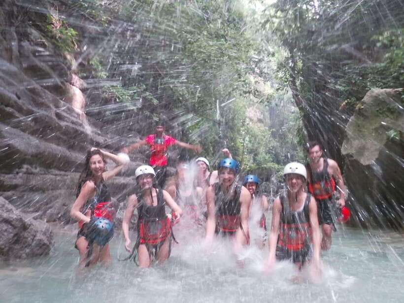 Cebu Moalboal: Kawasan Canyoneering Adventure with Lunch - Walking into the Matutinao River
