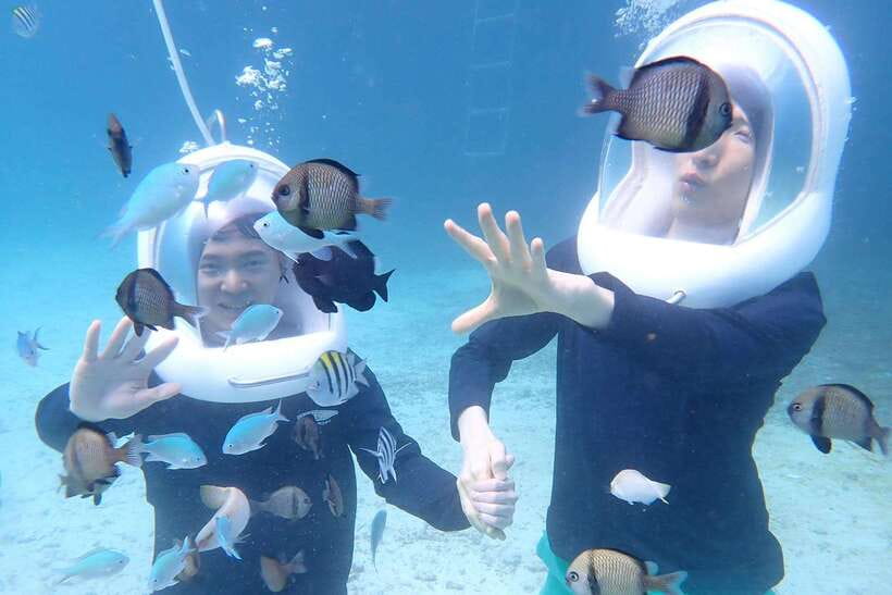 Panglao: Helmet Diving Experience with Photos and Videos - The boat ride to the reef site